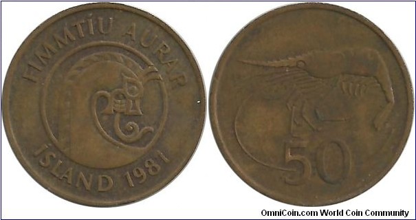 Iceland 50 Aurar 1981