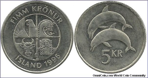 Iceland 5 Kronur 1996