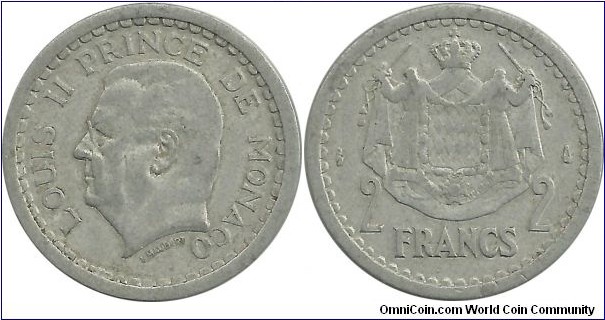 Monaco 2 Francs ND(1945)