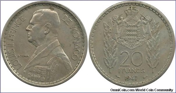 Monaco 20 Francs 1947