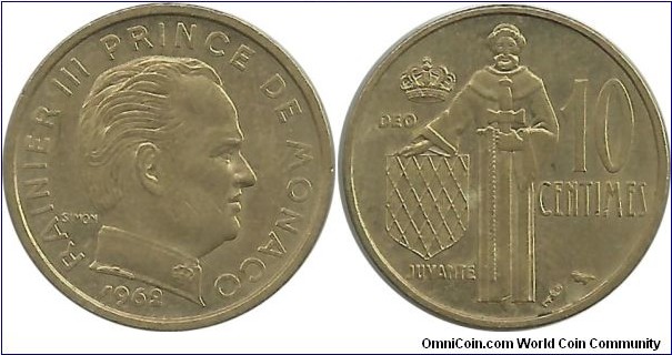 Monaco 10 Centimes 1962