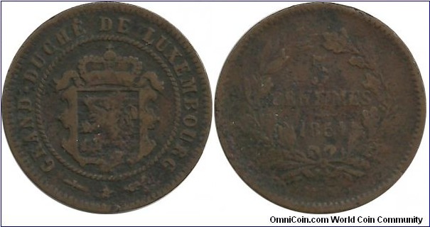 Luxembourg 5 Centimes 1854