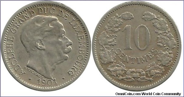 Luxembourg 10 Centimes 1901