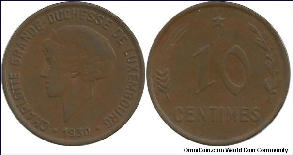 Luxembourg 10 Centimes 1930