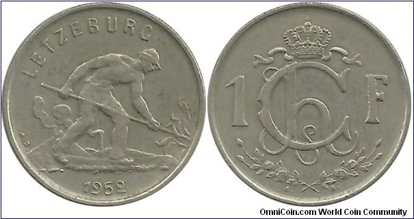 Luxembourg 1 Franc 1952