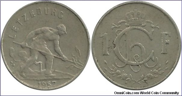 Luxembourg 1 Franc 1957