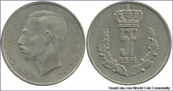 Luxembourg 5 Francs 1971