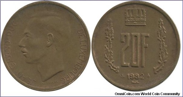 Luxembourg 20 Francs 1982