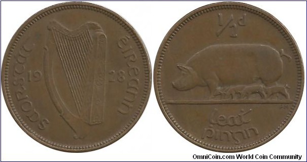 Ireland ½ Penny 1928