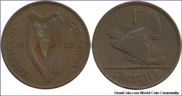Ireland 1 Penny 1933