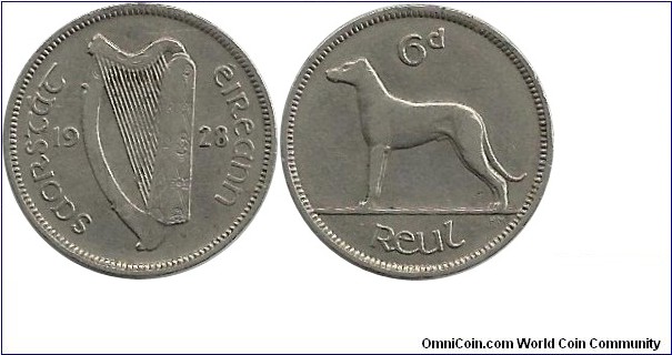 Ireland 6 Pence 1928