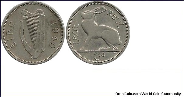 Ireland 3 Penny 1940