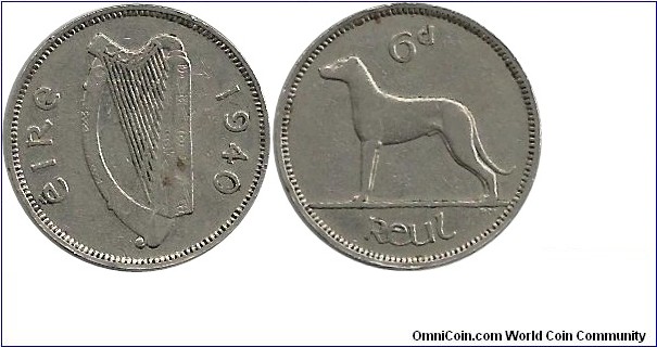Ireland 6 Penny 1940