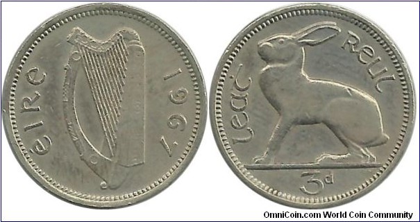 Ireland 3 Pence 1967