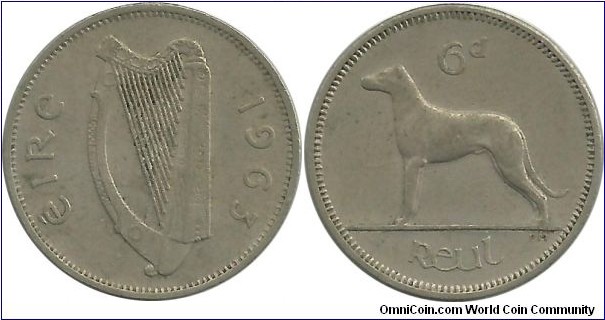 Ireland 6 Pence 1963