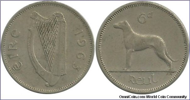 Ireland 6 Pence 1963