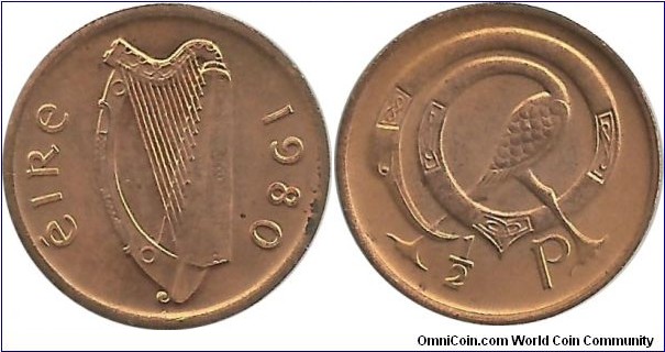 Ireland ½ Penny 1980