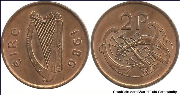 Ireland 2 Pence 1986