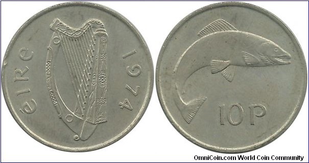 Ireland 10 Pence 1974