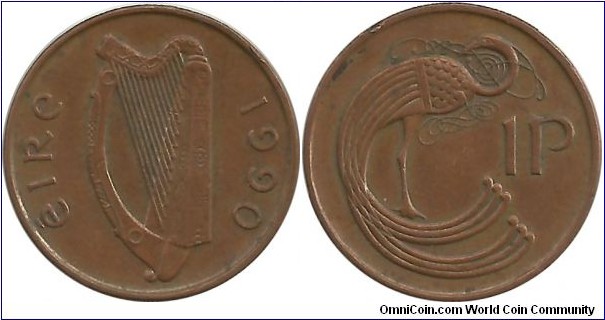 Ireland 1 Penny 1990