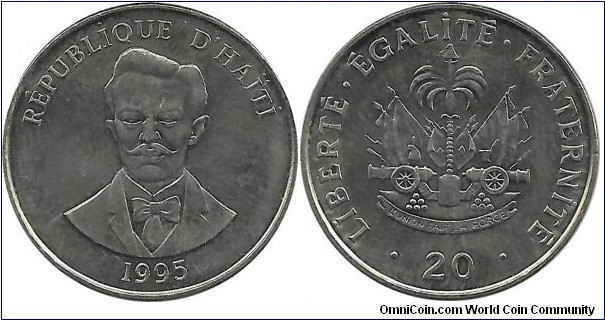 Haiti 20 Centimes 1995 - Charlemagne Peralte, national hero