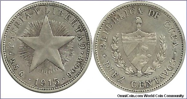 Cuba 10 Centavos 1915