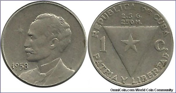 Cuba 1 Centavo 1958