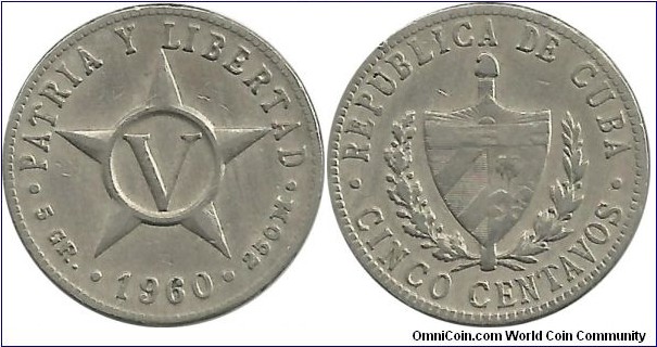 Cuba 5 Centavos 1960