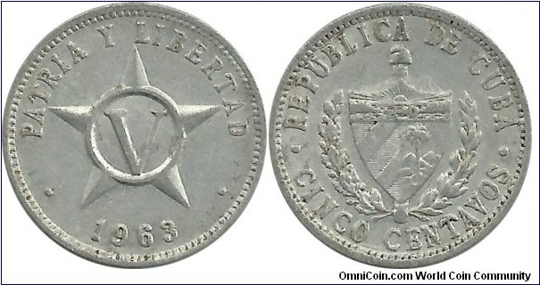 Cuba 5 Centavos 1963