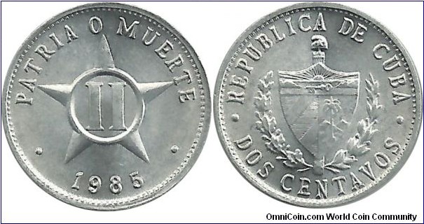 Cuba 2 Centavos 1985