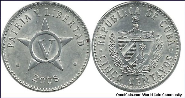 Cuba 5 Centavos 2008