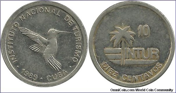 Cuba-INTUR 10 Centavos 1989