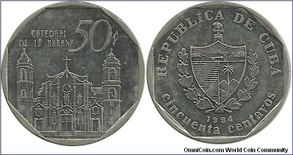 Cuba 50(CUC) Centavos 1994