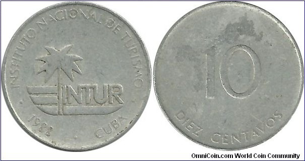 Cuba-INTUR 10 Centavos 1988