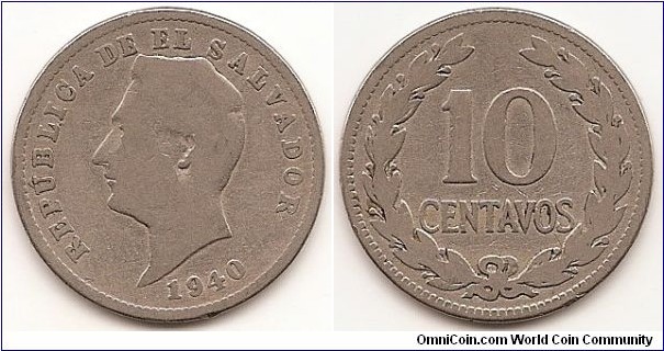 10 Centavos
KM#130
7.0000 g., Copper-Nickel, 26 mm. Obv: Head of Francisco Morazan left, date below Rev: Denomination within wreath Note: Medal rotation