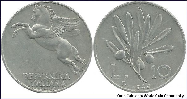 Italy 10 Lire 1946 - rare date