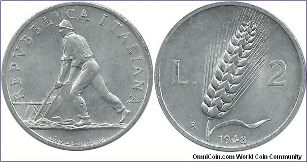 Italy 2 Lire 1948