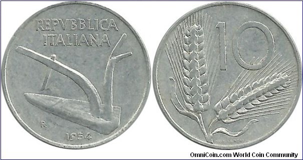 Italy 10 Lire 1954