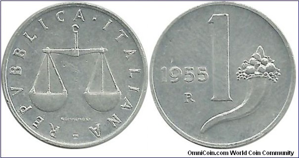 Italy 1 Lira 1955