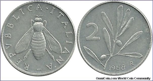 Italy 2 Lire 1968