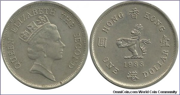 HongKong 1 Dollar 1988