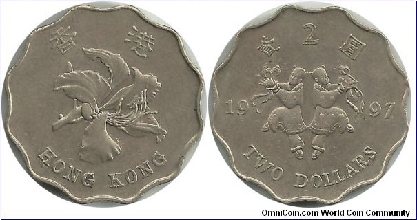 HongKong 2 Dollars 1997