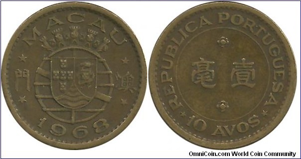 Macau 10 Avos 1968