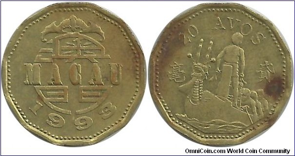 Macau 20 Avos 1993