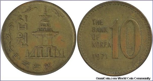 SKorea 10 Won 1971