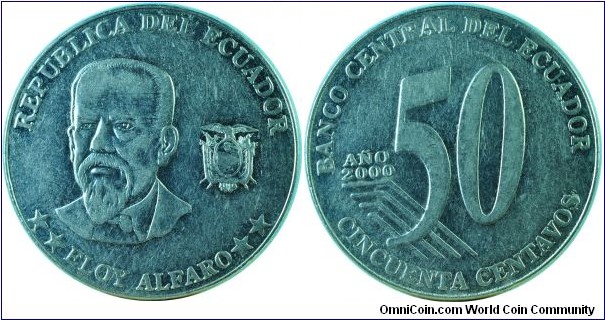 Ecuador50Centavos-EloyAlfaro-km108-2000