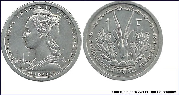 FrenchEquatorialAfrica 1 Franc 1948