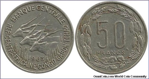 EquatorialAfrican States 50 Francs 1963