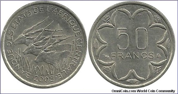 CentralAfrican States 50 Francs 2003