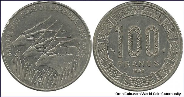 CentralAfrican States 100 Francs 1998